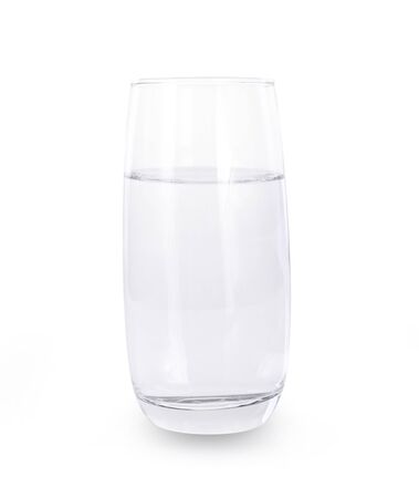 clean water isolated on white backgroundの写真素材