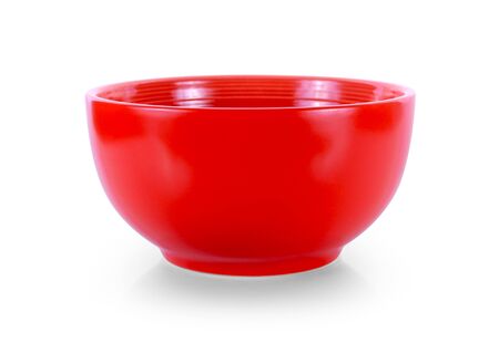 red bowl isolated on white background.の写真素材