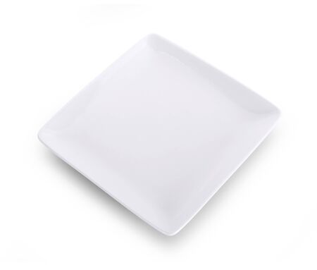 white plate isolated on white backgroundの写真素材