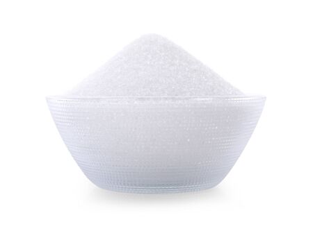 white sugar isolated on white background.の写真素材