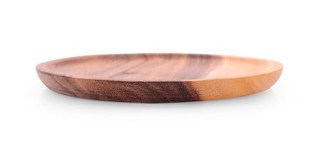wood plate isolated on white.の写真素材
