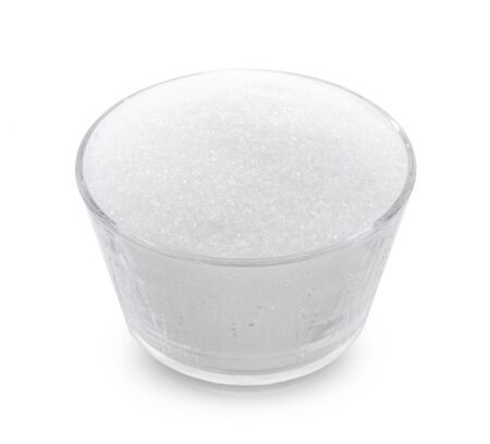 white sugar isolated on white background.の写真素材