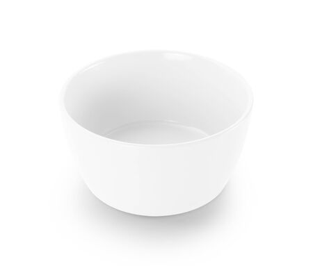 empty color bowl isolated on white backgroundの写真素材