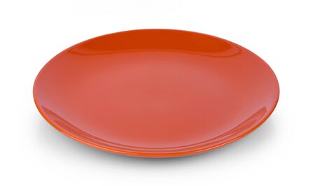 empty plate isolated on white background.の写真素材