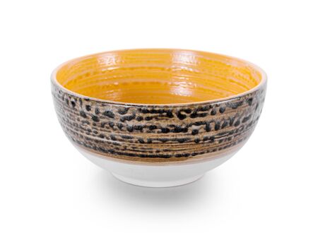 empty color bowl on white backgroundの写真素材