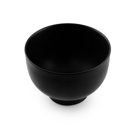wood bowl on white backgroundの写真素材