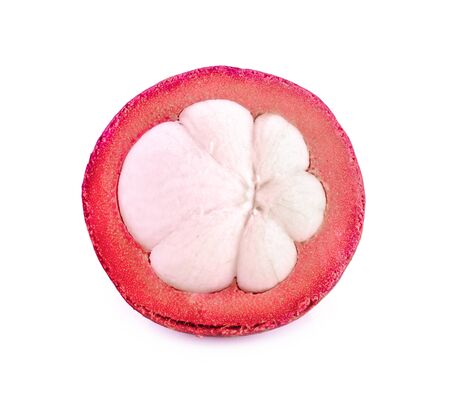 mangosteen isolated on white backgroundの写真素材