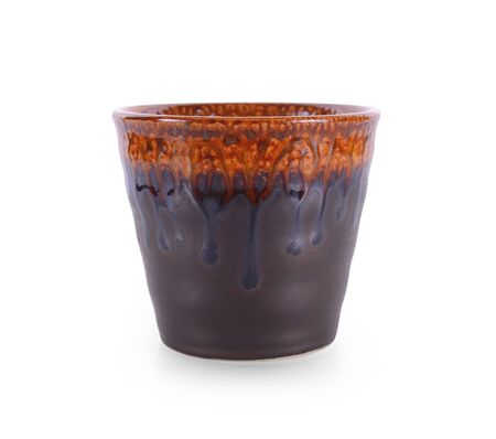 vintage ceramic cup on white backgroundの写真素材