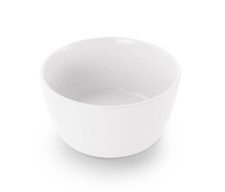 empty color bowl isolated on white backgroundの写真素材