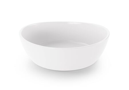 empty color bowl isolated on white backgroundの写真素材