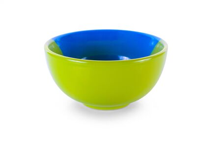 empty color bowl isolated on white backgroundの写真素材