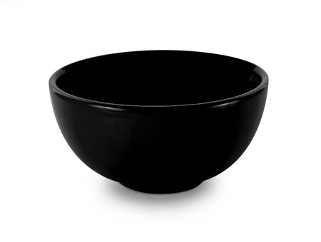 empty color bowl isolated on white backgroundの写真素材