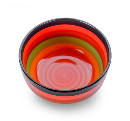 empty color bowl on white backgroundの写真素材