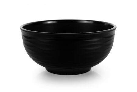 black bowl on white backgroundの写真素材