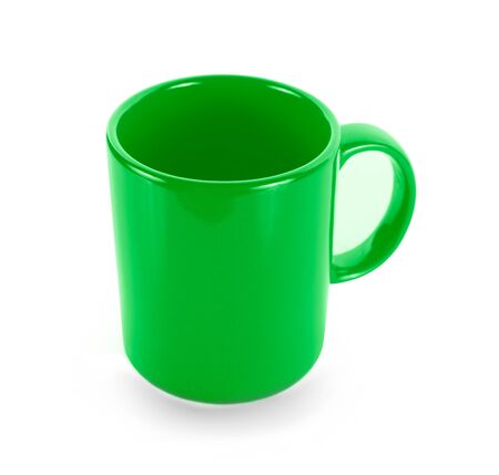 empty cup on white backgroundの写真素材
