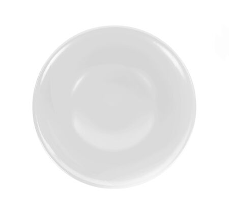 topview empty bowl on white backgroundの写真素材