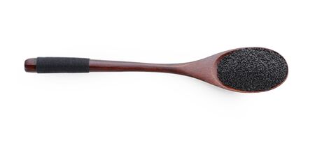 Black Sesame Seeds on white backgroundの写真素材