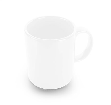 white cup on white backgroundの写真素材