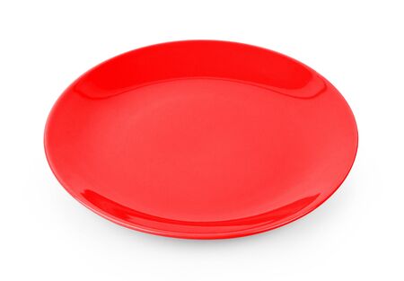 empty plate on white backgroundの写真素材