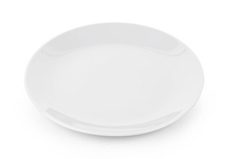 empty plate on white backgroundの写真素材