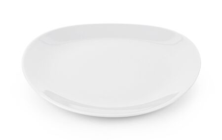 empty plate on white backgroundの写真素材