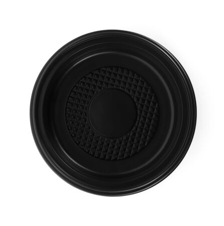 empty plastic bowl on white backgroundの写真素材