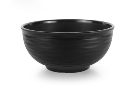 wood bowl on white backgroundの写真素材