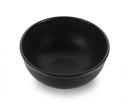wood bowl on white backgroundの写真素材
