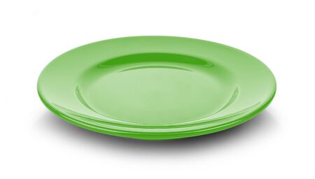 empty plate on white backgroundの写真素材