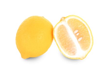 Fresh lemon isolated on white.の写真素材