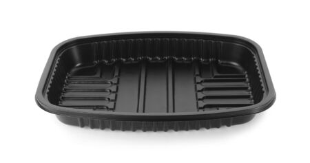 plastic empty bowl on white backgroundの写真素材