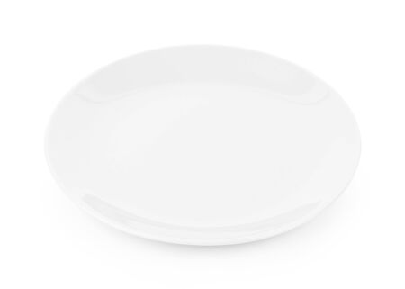 empty plate on white backgroundの写真素材