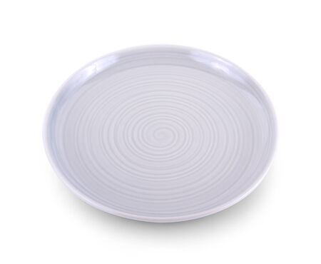 circle plate isolated on white backgroundの写真素材