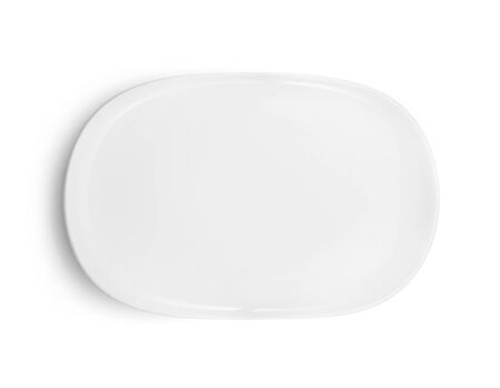 white plate isolated on white backgroundの写真素材