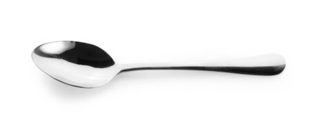 silver spoon isolated on white backgroundの写真素材