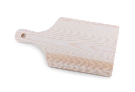 wood plate isolated on white background.の写真素材