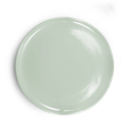 green circle plate on white backgroundの写真素材