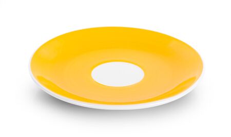 empty plate isolated on white backgroundの写真素材