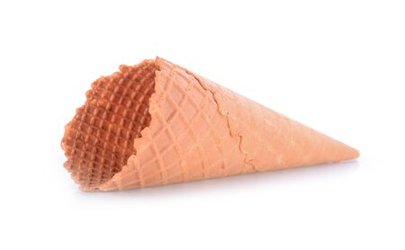 Ice cream cone isolated on white backgroundの写真素材
