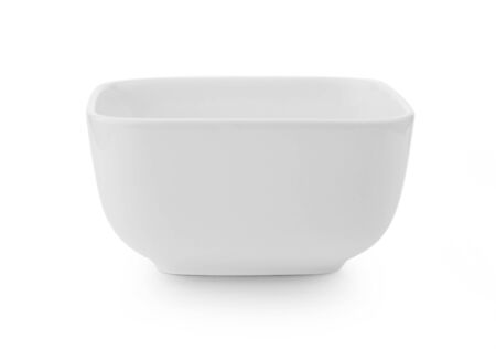 empty white bowl isolated on white backgroundの写真素材