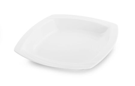 white plate isolated on white backgroundの写真素材