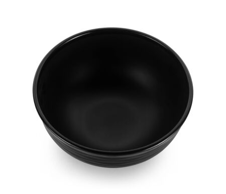 wood bowl on white backgroundの写真素材