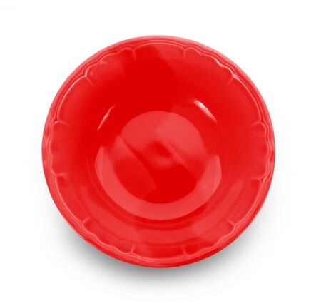 red bowl on white backgroundの写真素材