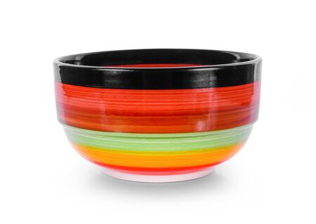 empty color bowl on white backgroundの写真素材