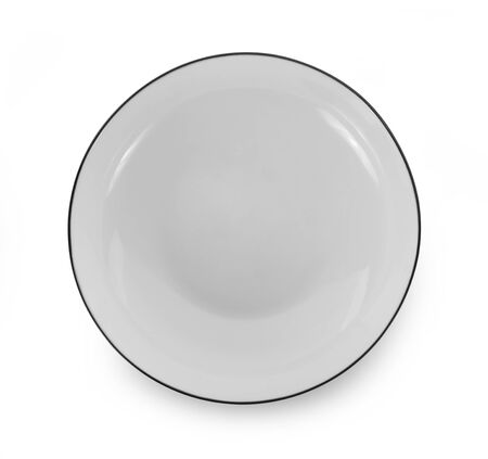empty plate isolated on white background.の写真素材