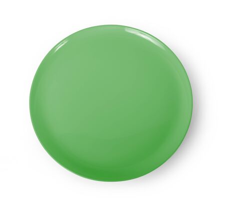 green plate isolated on white background.の写真素材