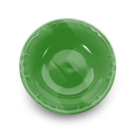 topview color bowl on white backgroundの写真素材