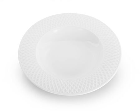 empty plate isolate on white backgroundの写真素材