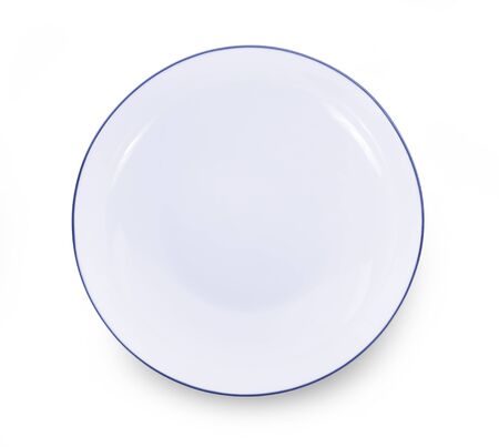 empty plate isolated on white background.の写真素材