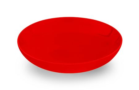 red plate isolated on white.の写真素材